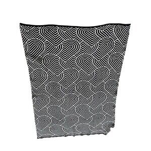Magaschoni Black White Heart Throw Blanket Plush Knit 52x69 Cozy Soft